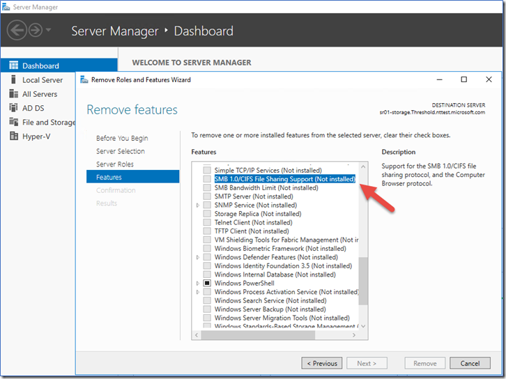 Server Manager -
Dashboard method